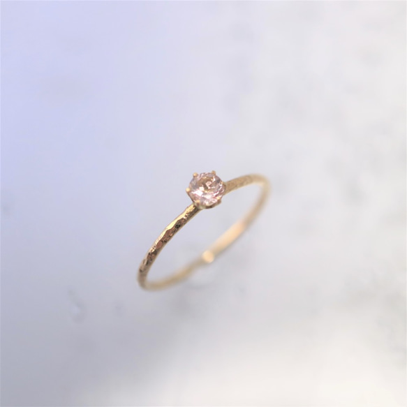 季節性粉紅色戒指粉紅色托帕石K18黃金 第1張的照片