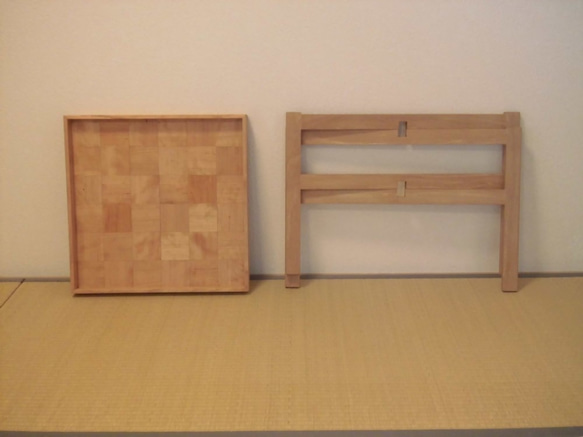 リバーシブルトレイテーブル（黒板＆市松模様） 5枚目の画像