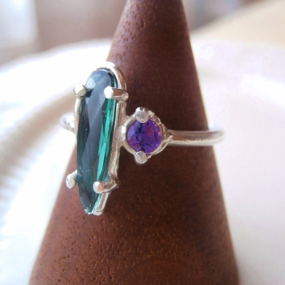 電氣石和紫水晶戒指 第9張的照片