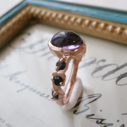 紫水晶和黑瑪瑙戒指 第5張的照片