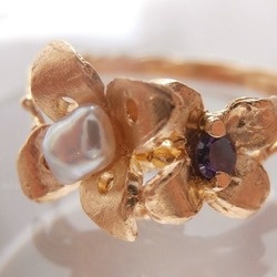 珍珠和紫水晶戒指 第1張的照片