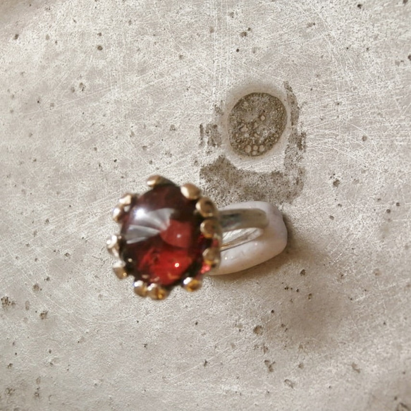 石榴石和K14，SV 925戒指 第2張的照片