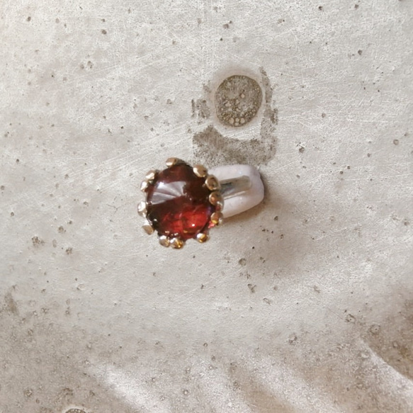 石榴石和K14，SV 925戒指 第5張的照片