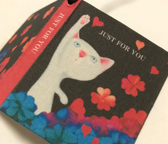 [Creema限定]布製ブック型メッセージカード（猫A） 5枚目の画像