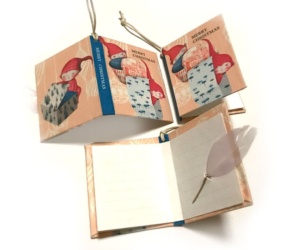 [Creema限定]布製ブック型メッセージカード（クリスマスA) 2枚目の画像