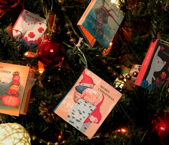 [Creema限定]布製ブック型メッセージカード（クリスマスA) 7枚目の画像