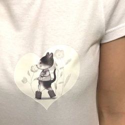 ミケネコTシャツ（モノクロ） 3枚目の画像