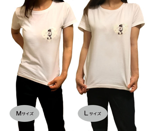 ミケネコTシャツ（モノクロ） 4枚目の画像