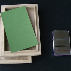 オーダーメイド　桐箱　家紋　地紋沙綾型　カードケース　彫金　記念日 2枚目の画像
