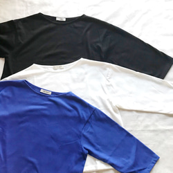 &lt;特色&gt; Tenjiku 針織棉寬套頭衫/寶藍色、灰白色、黑色 第1張的照片