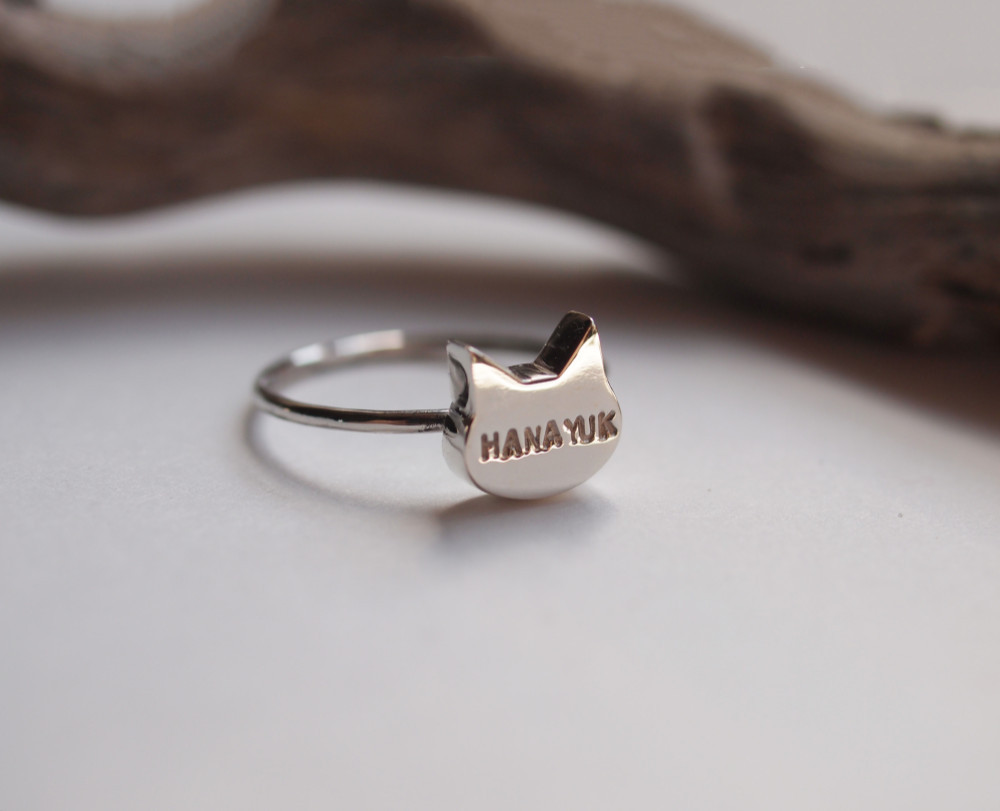 【受注製作】イニシャル猫リング