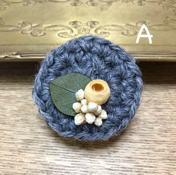 まんまる knit flower ポニーフック 3枚目の画像