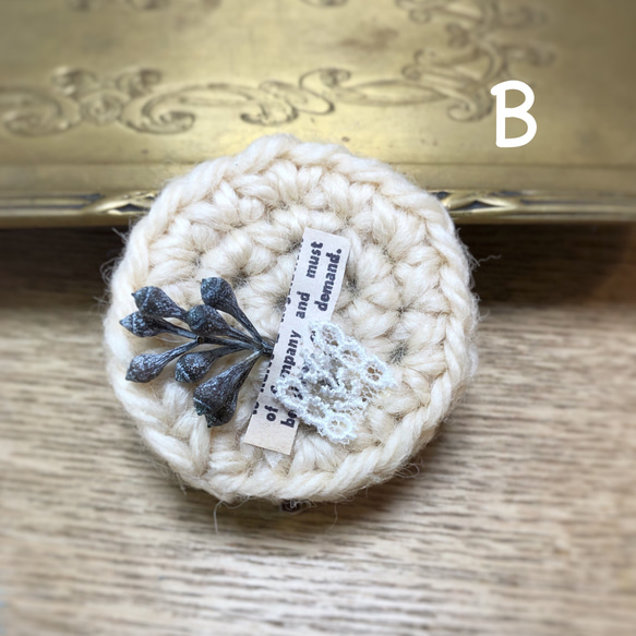 まんまる knit flower ポニーフック 4枚目の画像