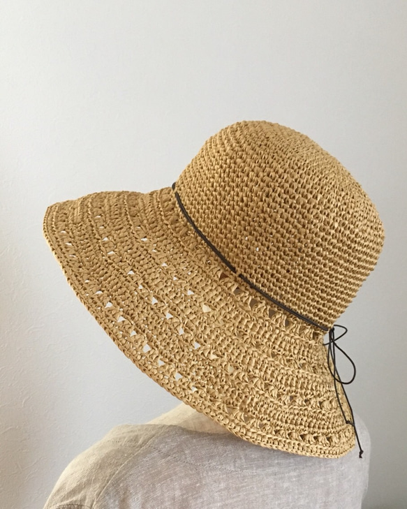 《送料無料》透かし模様の夏帽子（たっぷりブリム） 3枚目の画像