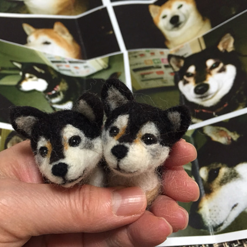 受注製作 犬と猫の羊毛フェルトひな祭り人形セット （ねこのき