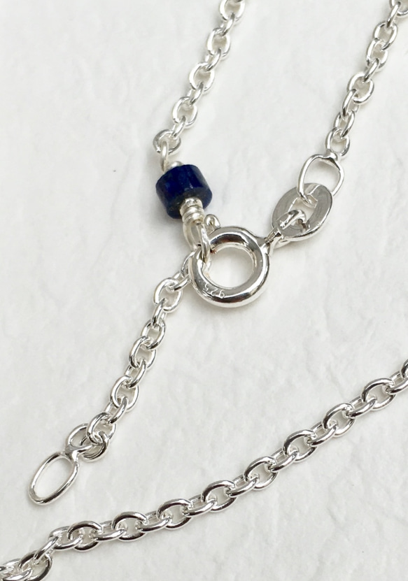 送料無料・ラピスラズリフェザーリング ネックレス（lapis lazuli Feather ring necklace） 3枚目の画像