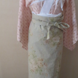 コットンリネン　SPRING ROSE  単衣二部式着物　卒業式　入学入園の晴れの日の装い 6枚目の画像