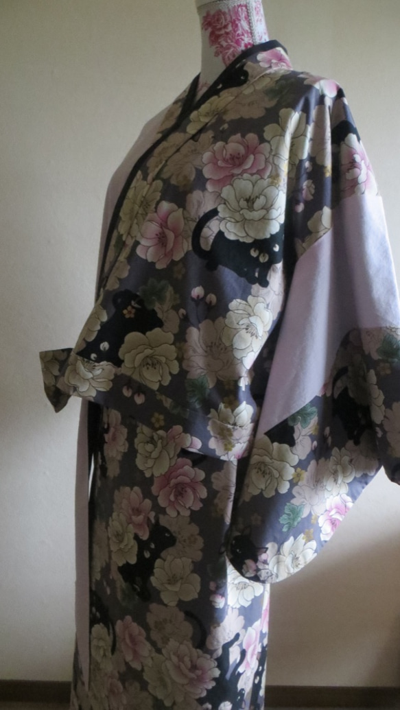 撫松庵 黒猫と花 プレタゆかた – きもの永見‐ONLINESHOP