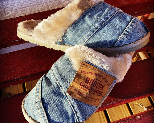 デニム リメイク ファー サンダル ファー ムートン スリッパ スリッポン ブーツ デニム リメイク レザー
