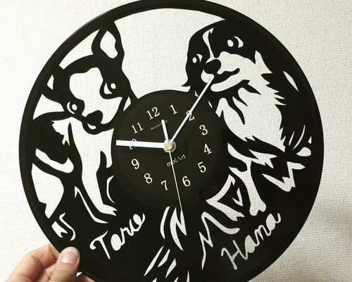 【一点もの！】オリジナル 本物レコードを使用した壁掛け時計 一点もの！】オリジナル 本物レコードを使用した壁掛け時計