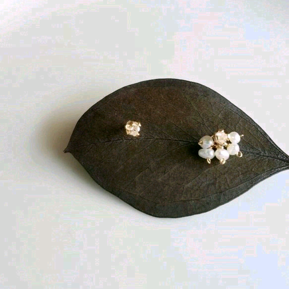 ひとつぶピアス-ハーキマーダイヤモンド-