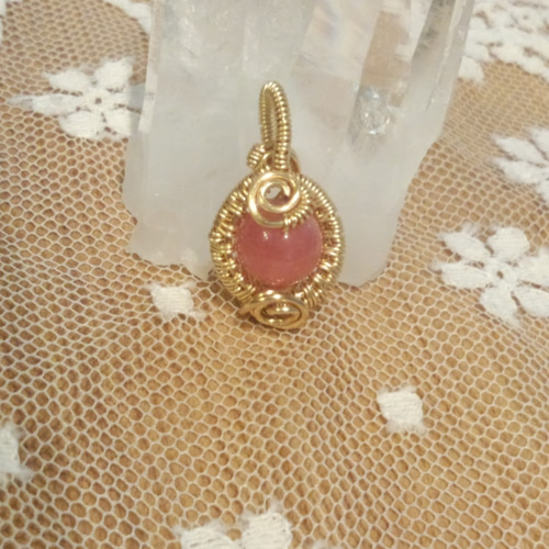 薔薇色5Aロードクロサイト（インカローズ）☆ワイヤーラッピング