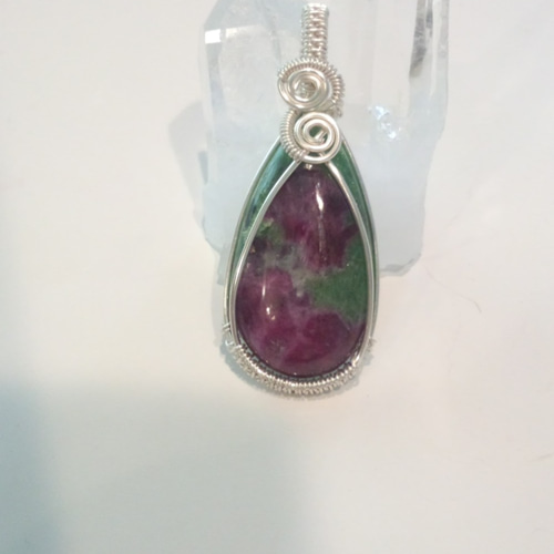 ワイヤーラップ ネックレス ルビー ワイヤーアクセサリー