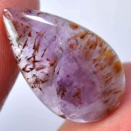 スーパーセブン アメジスト カコクセナイト 虹入り 23mm 9.5cts  