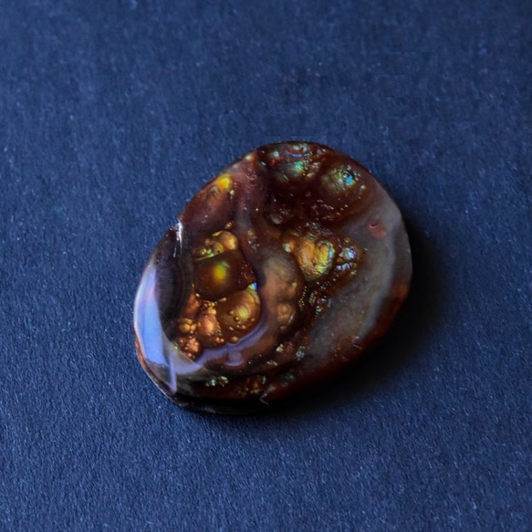 墨西哥拉長石火瑪瑙 11cts./Loose Cabochon 第4張的照片