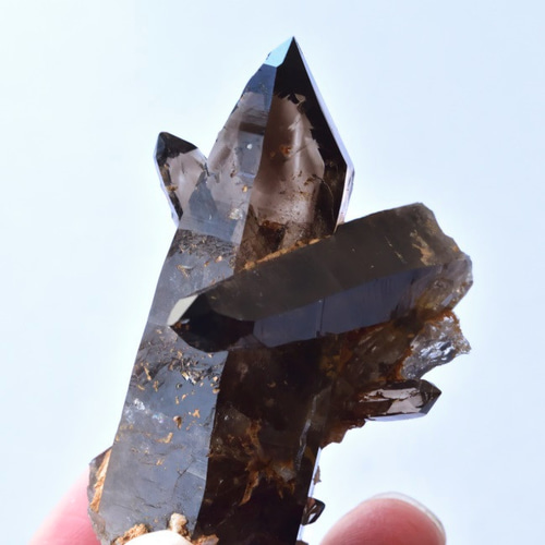 スモーキークォーツ・ポイント ドフィーネ式双晶 マラウィ・ムランジェ