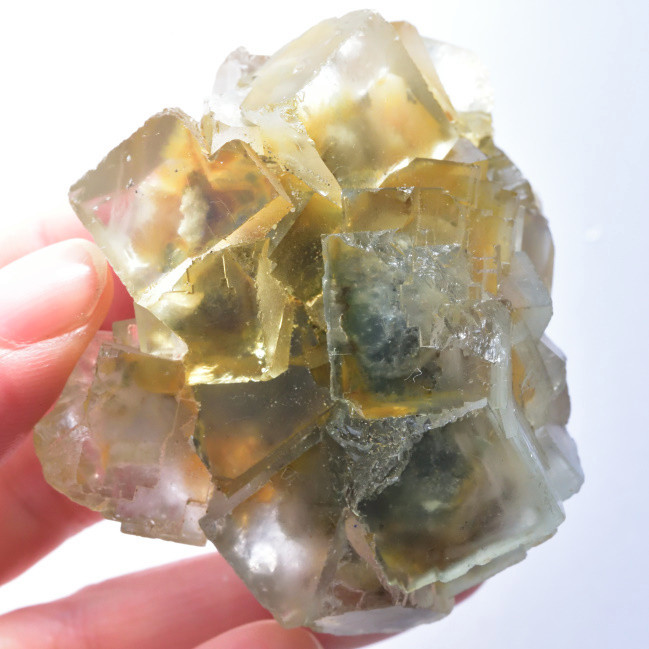 フローライト（蛍石）Yellow, Blue & Clear 中国・湖南省産 130g
