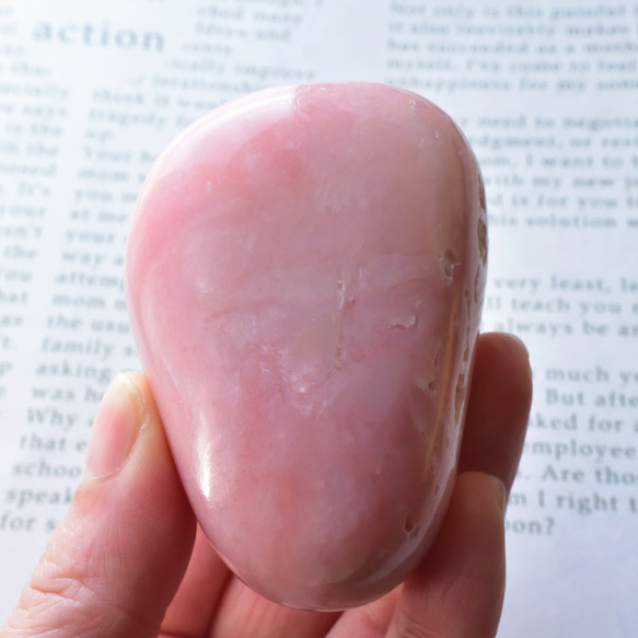 ピンクオパール　パリゴルスカイト　ビッグタンブル　愛の石　ペルー産　120g/ ポリッシュ・ヒーリング 9枚目の画像