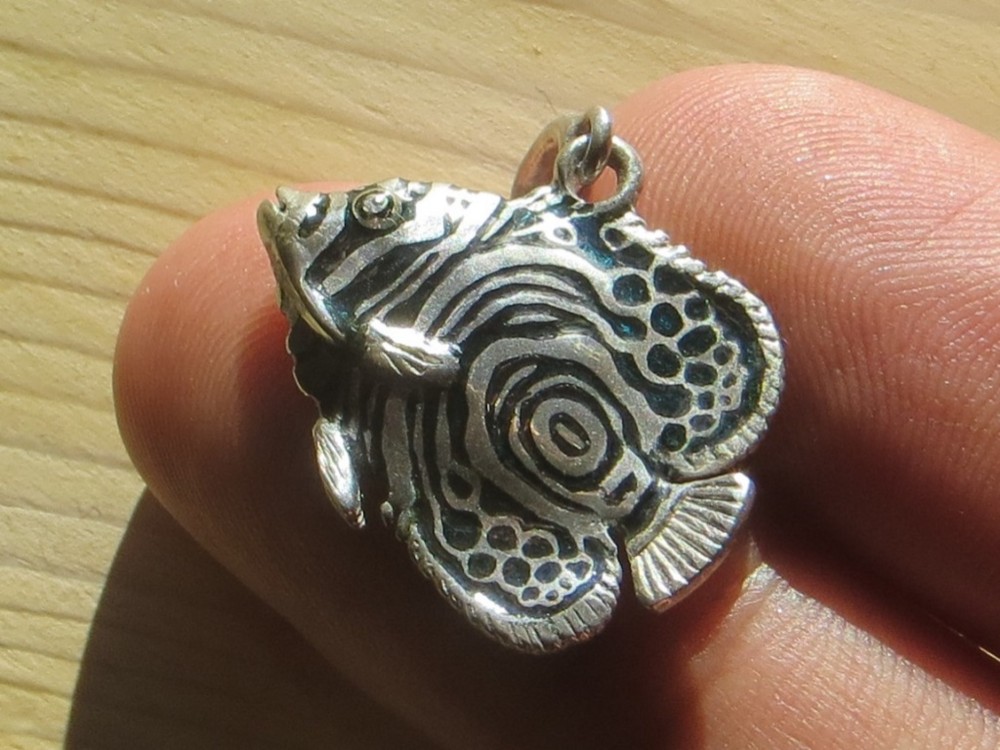 <<お魚シルバー　タテキンペンダント>>　ダイビング　タテジマキンチャクダイ　ウズマキ　ヤッコ　アクアリウム