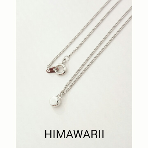 スワロフスキー・一粒ネックレス：シルバー ネックレス