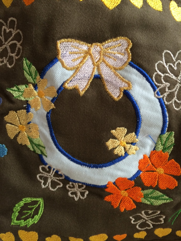 刺繍いっぱいトートバッグ(ブルー) 3枚目の画像