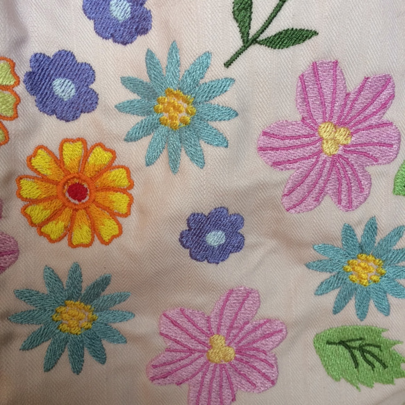 お花刺繍ミニトートバック(ピンク) 4枚目の画像