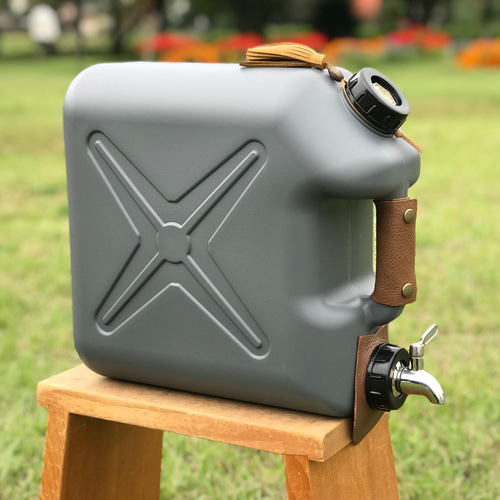 カスタムウォータータンク10L／サンド&amp;グレー(装飾なし)   ※おまけ付き カスタムウォータータンク10L装飾なし／サンド(黒キャップ)