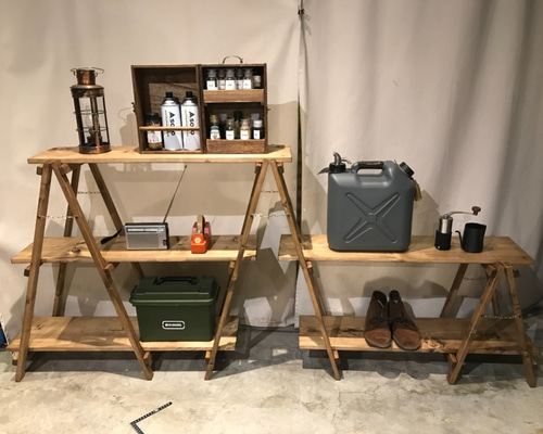 オーダー品】ハンドメイドの木製オープンラックL 棚・シェルフ・ラック