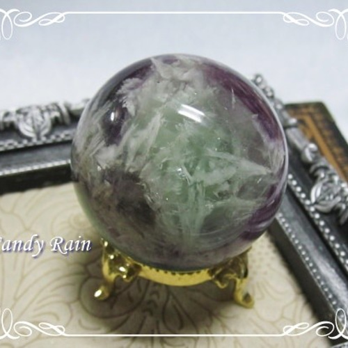 ナルページ エンジェルフェザーフローライト スフィア 高品質 A エンジェル フェザー フローライト / スフィア【φ4.9cm