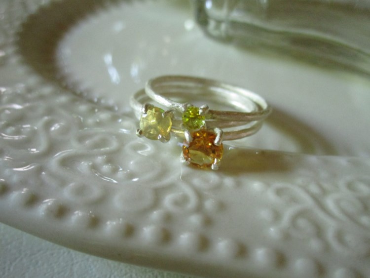 （13号）シトリンたちの3本組リング