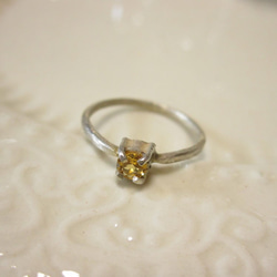 K18 YG 『天然のアート』スライスカット 天然ダイヤモンド リング 指輪