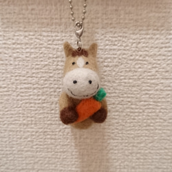 羊毛フェルトのお馬さんストラップ（キーホルダー） 携帯ストラップ