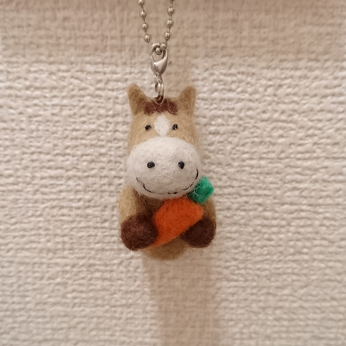 羊毛フェルトのお馬さんストラップ（キーホルダー） 携帯ストラップ
