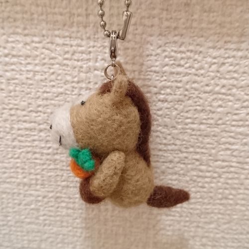 羊毛フェルトのお馬さんストラップ（キーホルダー） 携帯ストラップ