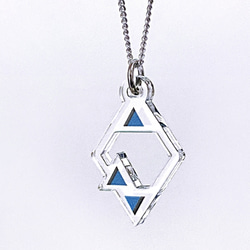 【rhombus／blue】ネックレス│アクリルアクセサリー│││ユニーク│三角│個性的│かっこいい│ひし形｜青｜きれい 3枚目の画像