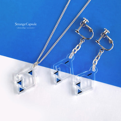 【rhombus／blue】ネックレス│アクリルアクセサリー│││ユニーク│三角│個性的│かっこいい│ひし形｜青｜きれい 7枚目の画像