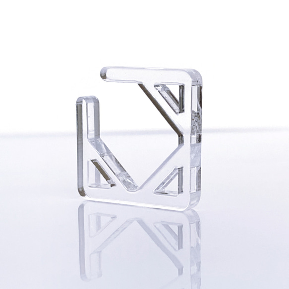 square／clear】イヤーカフ│アクリルアクセサリー││ユニーク│個性