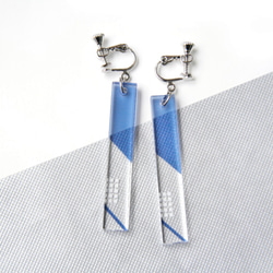 【set and move／blue】ピアス・イヤリング│アクリルアクセサリー│││ユニーク│モード│個性的│かっこいい 2枚目の画像