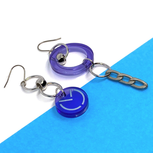 chain_purple】ピアス・イヤリング│アクリルアクセサリー