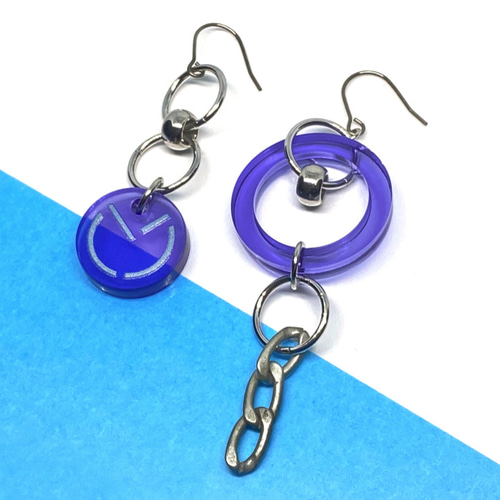 chain_purple】ピアス・イヤリング│アクリルアクセサリー
